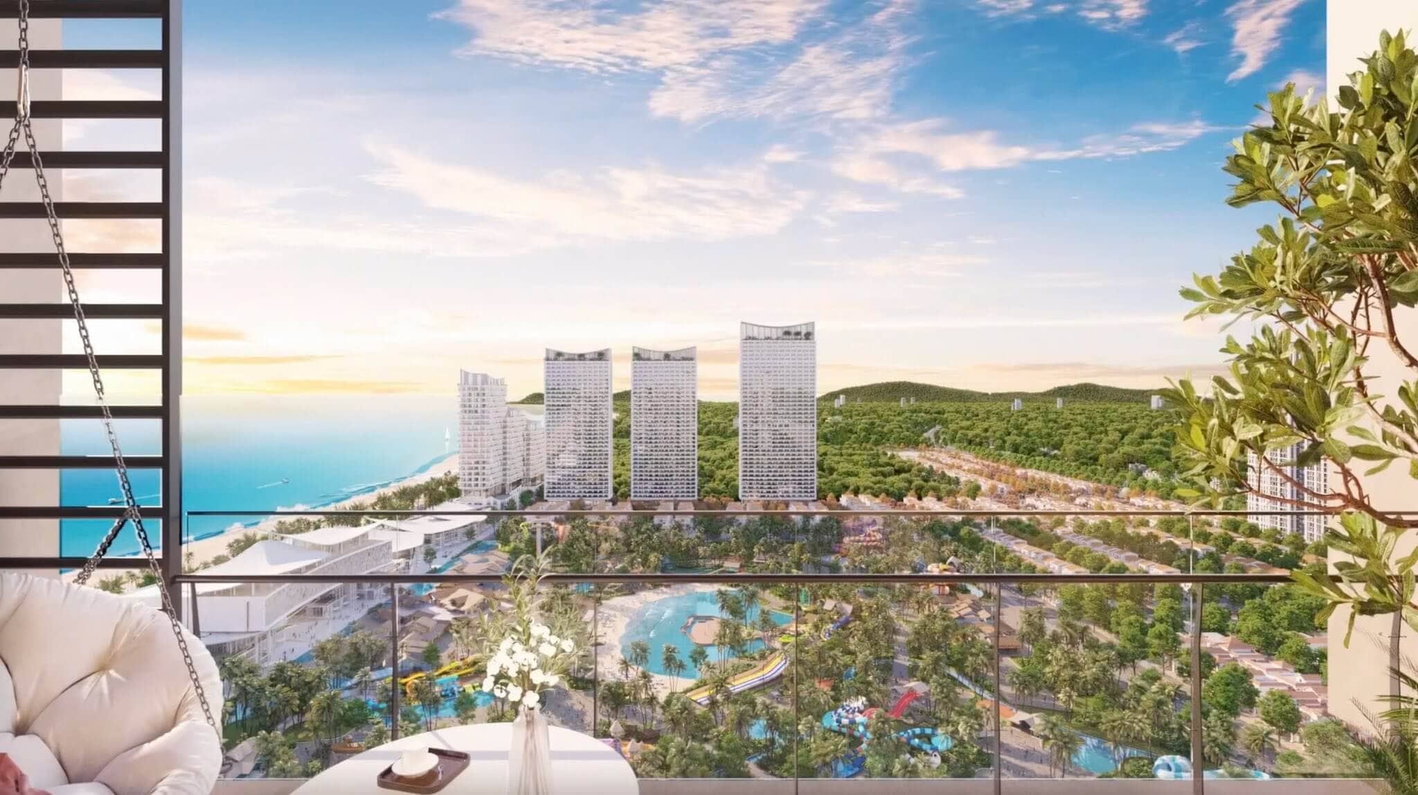 Những dãy biệt thự và nhà phố phong cách Pháp tại Blanca City Vũng Tàu tạo điểm nhấn thanh lịch cho không gian thấp tầng ven biển.